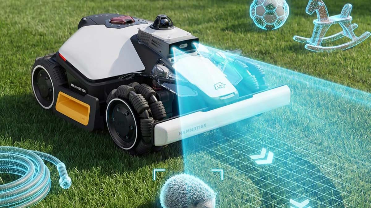 Le Mammotion Luba Mini 2 AWD 1500 détecte les obstacles grâce à ses caméras IA