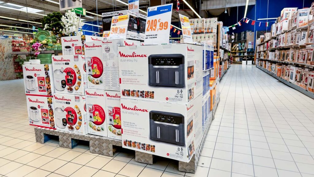 Airfryer Moulinex Dual Easy Fry XXL affiché à 249,99 € dans un magasin Leclerc, alors qu’il est vendu bien moins cher ailleurs
