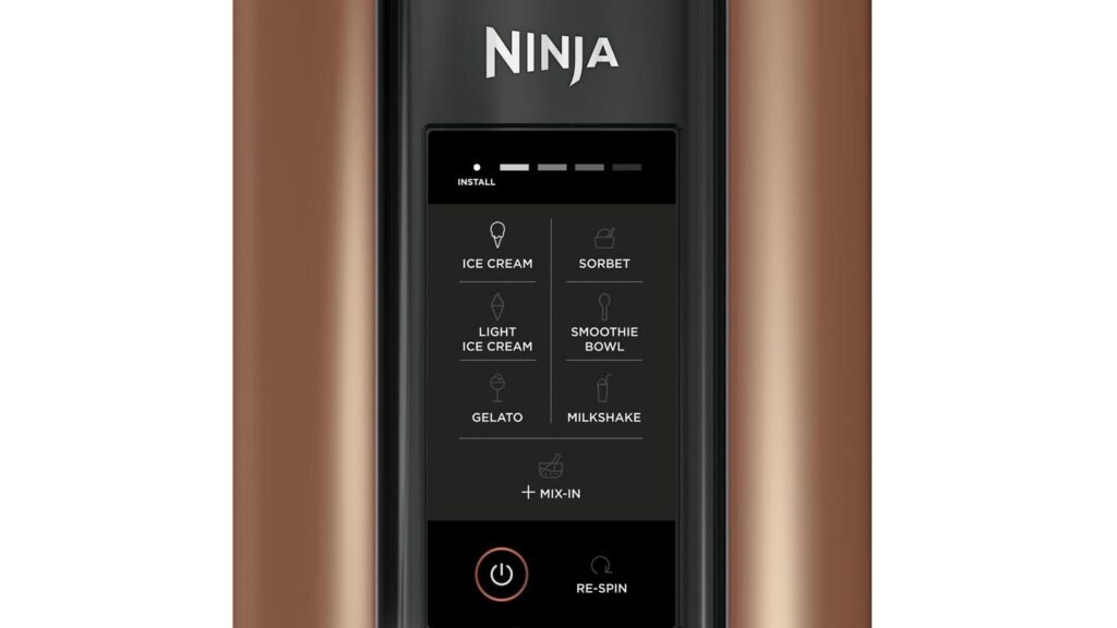 Panneau de commande de la Ninja CREAMi affichant ses 6 programmes automatiques.