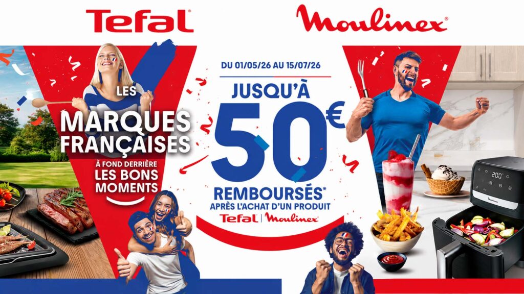 Offre de remboursement Tefal et Moulinex jusqu’à 50 €
