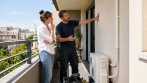 Installation d’une climatisation sur un balcon d’appartement