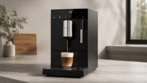 Machine à café à grain Cecotec posée sur un plan de travail