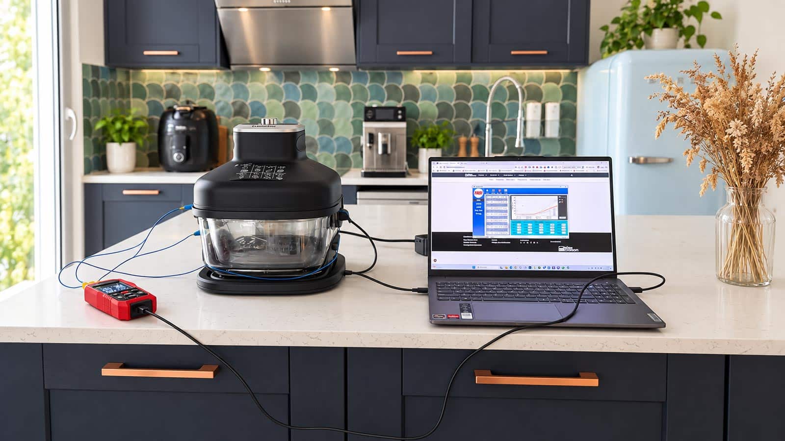 Mesure de température du Silvercrest Airfryer en verre