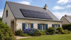 Panneaux solaires sur le toit d’une maison