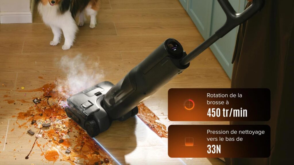 Puissance d’aspiration de 25 000 Pa du Roborock F25 Steam