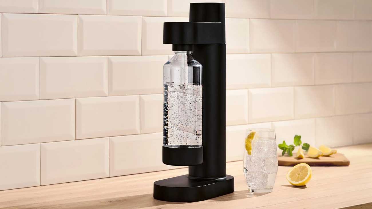Vue générale du gazéificateur d’eau Lidl Silvercrest installé dans une cuisine