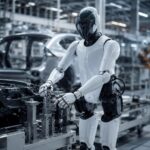 Robot humanoïde travaillant sur une chaîne d’assemblage automobile