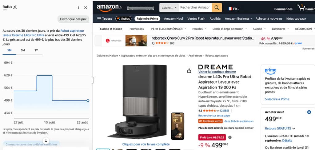 Amazon historique des prix