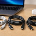 Trois câbles USB-C de 60 W, 100 W et 240 W
