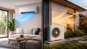 Climatisation réversible avec split intérieur et unité extérieure
