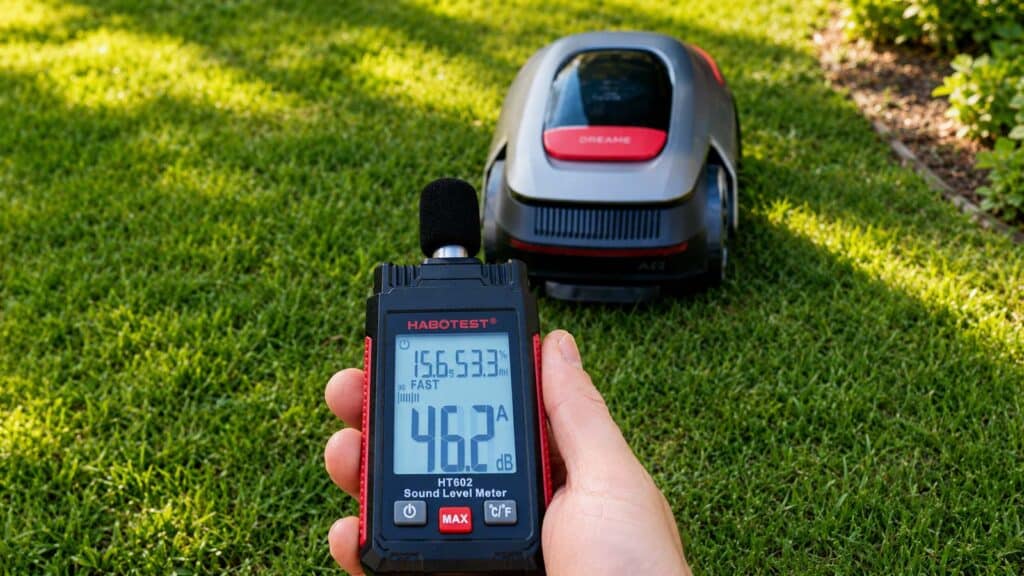 Dreame A2 mesuré à 46,2 dB(A) à un mètre