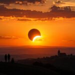 Éclipse solaire partielle visible au coucher du soleil