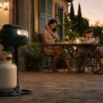 Piège à moustiques au CO₂ installé sur une terrasse