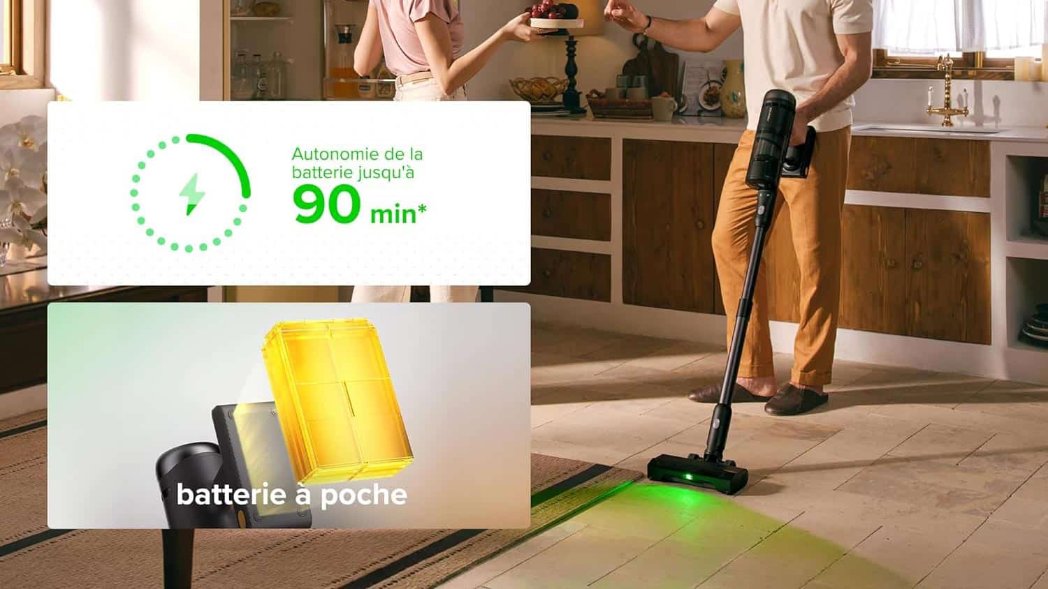 Autonomie de 90 minutes du Roborock H60 Hub Ultra
