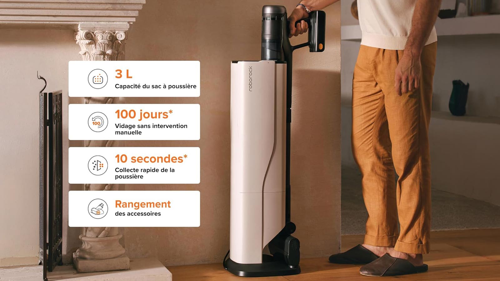 Station de vidage automatique du Roborock H60 Hub Ultra
