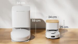 Comparaison entre un robot aspirateur standard et le SwitchBot K11+ compact