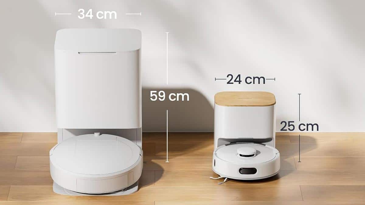 Comparaison entre un robot aspirateur standard et le SwitchBot K11+ compact