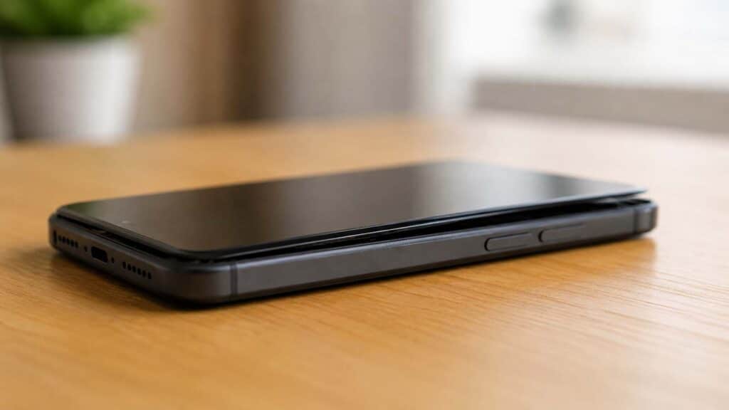 Smartphone dont l’écran se décolle à cause d’une batterie gonflée