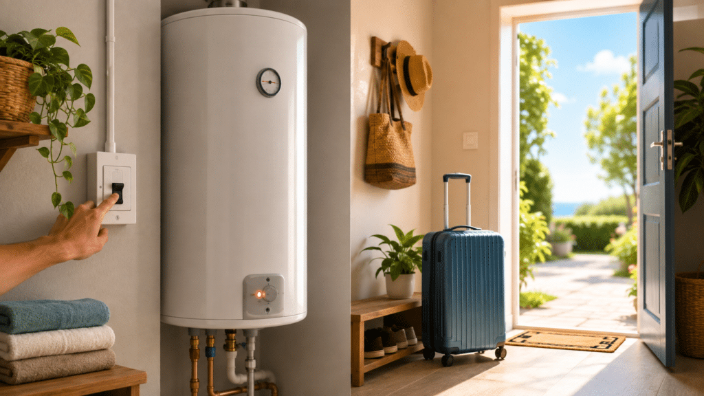 Chauffe-eau électrique dans une maison avant un départ en vacances
