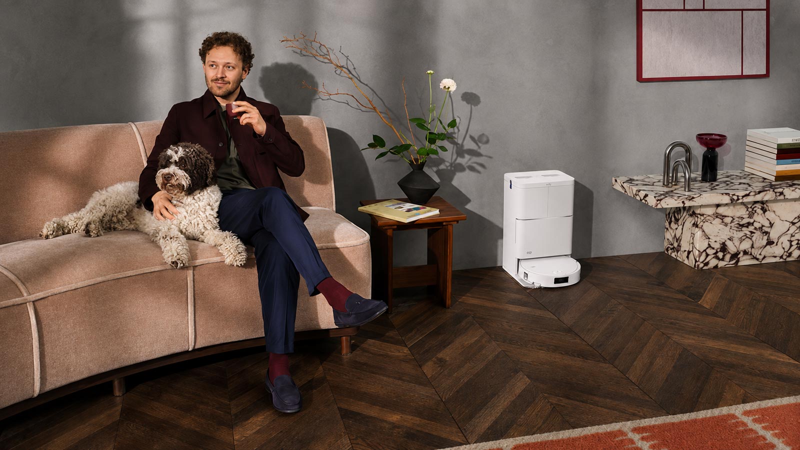 Robot aspirateur AEG Trilobite 8000 GEN2 dans un salon