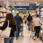 Alimentation supermarché - illustration générée par IA
