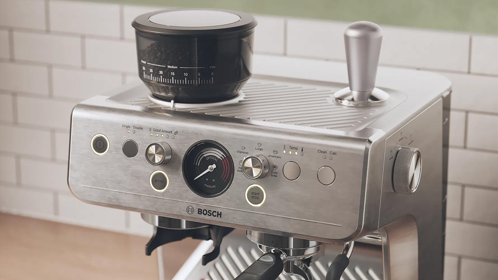 Commandes et manomètre de la Bosch HomeCafé Série 4