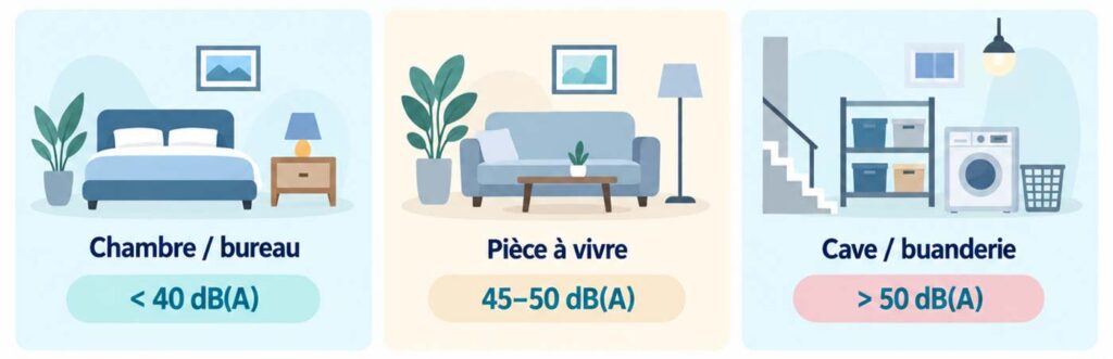 Niveau sonore conseillé selon la pièce