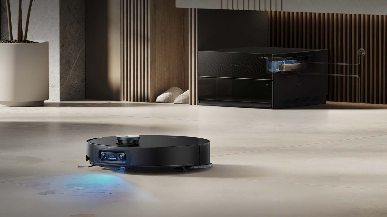 Dreame X60 Pro Master détectant une tache à laver