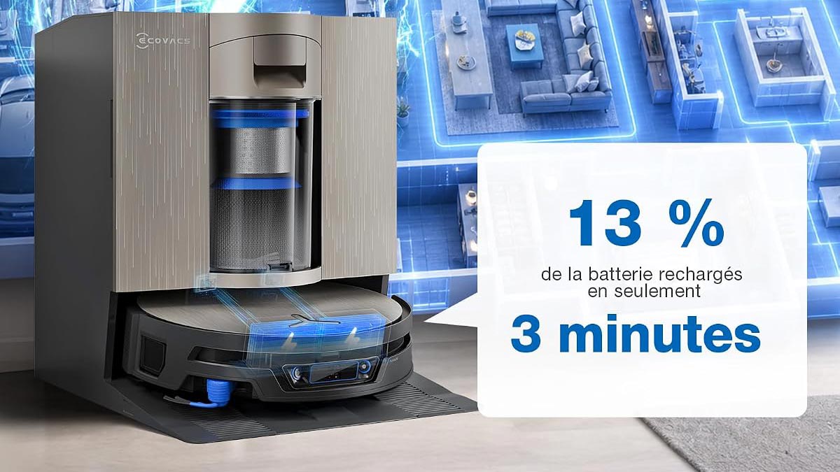 Recharge rapide du Ecovacs Deebot X12S