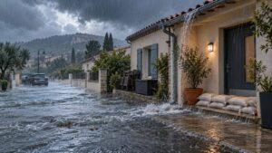 Maison menacée par les inondations