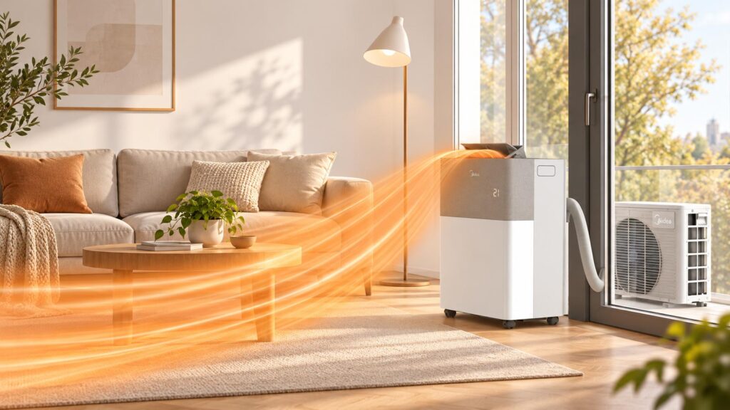 Climatiseur Midea dans un salon