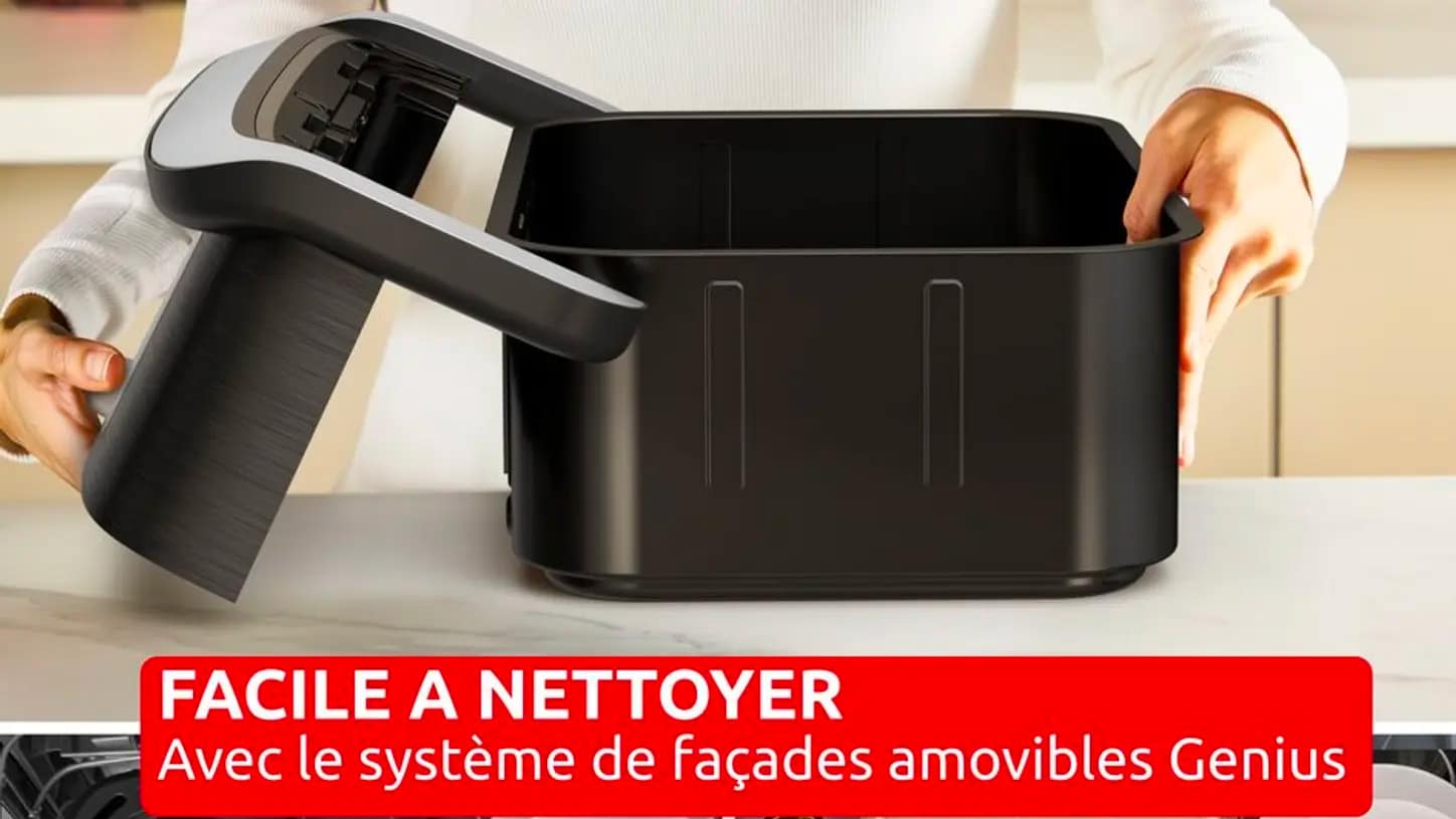 La façade amovible de la cuve du airfryer Moulinex Ever Fry Dual Flex