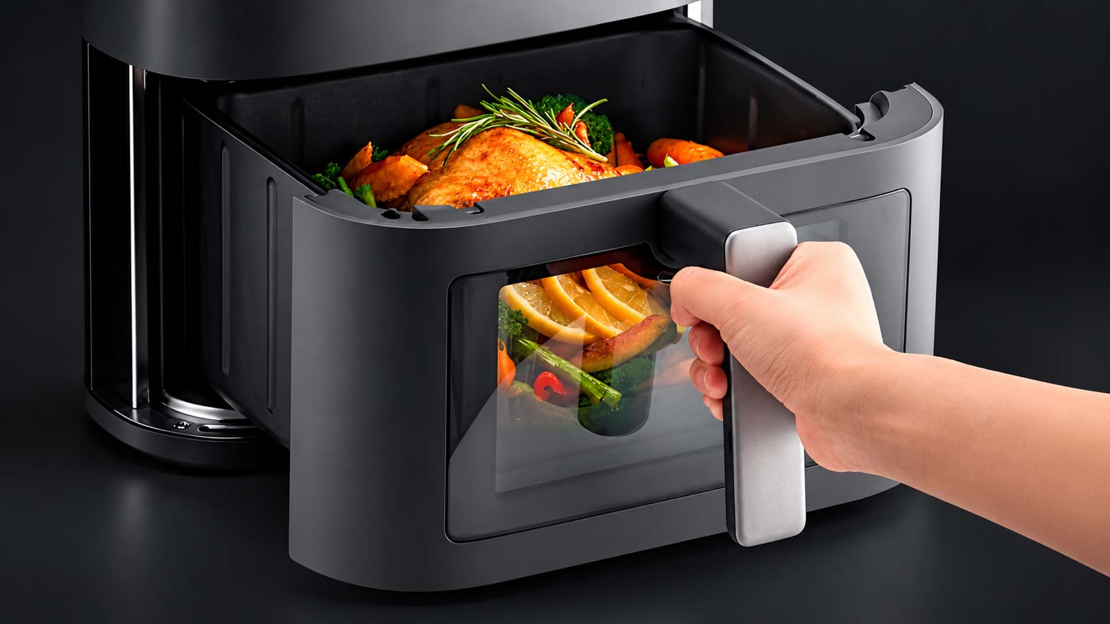 Tiroir vitré du Xiaomi Mijia Smart Steam Air Fryer 7L