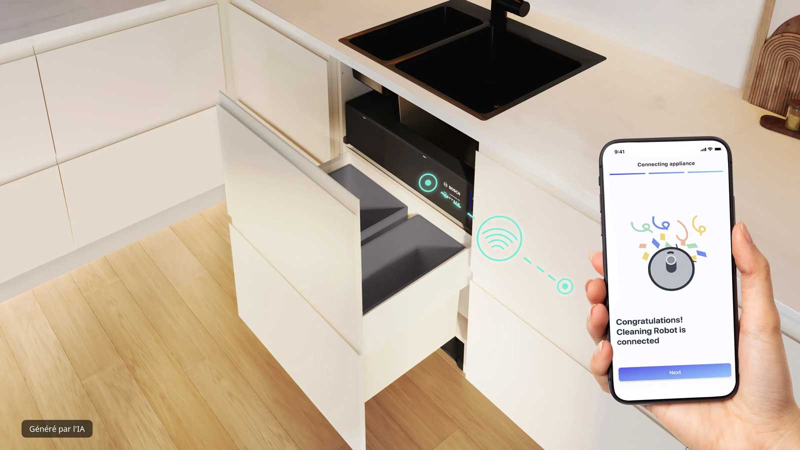 Application Home Connect pour contrôler le robot aspirateur Bosch BCRI3BX1