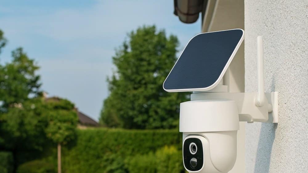 La Camini Air S360 se fixe au mur, panneau solaire au-dessus