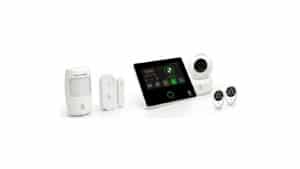 Pack Alarme Konyks avec panneau de contrôle, caméra, détecteurs et télécommandes