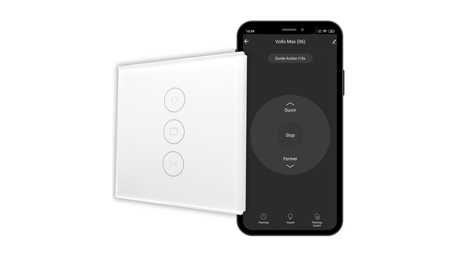 Le Vollo Max 3 se commande aussi depuis l'application Konyks