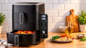 Lidl Silvercrest Friteuse à air chaud 2 zones superposées, 9,5 l