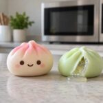 Deux jouets squishy, dont un éventré laissant couler du gel