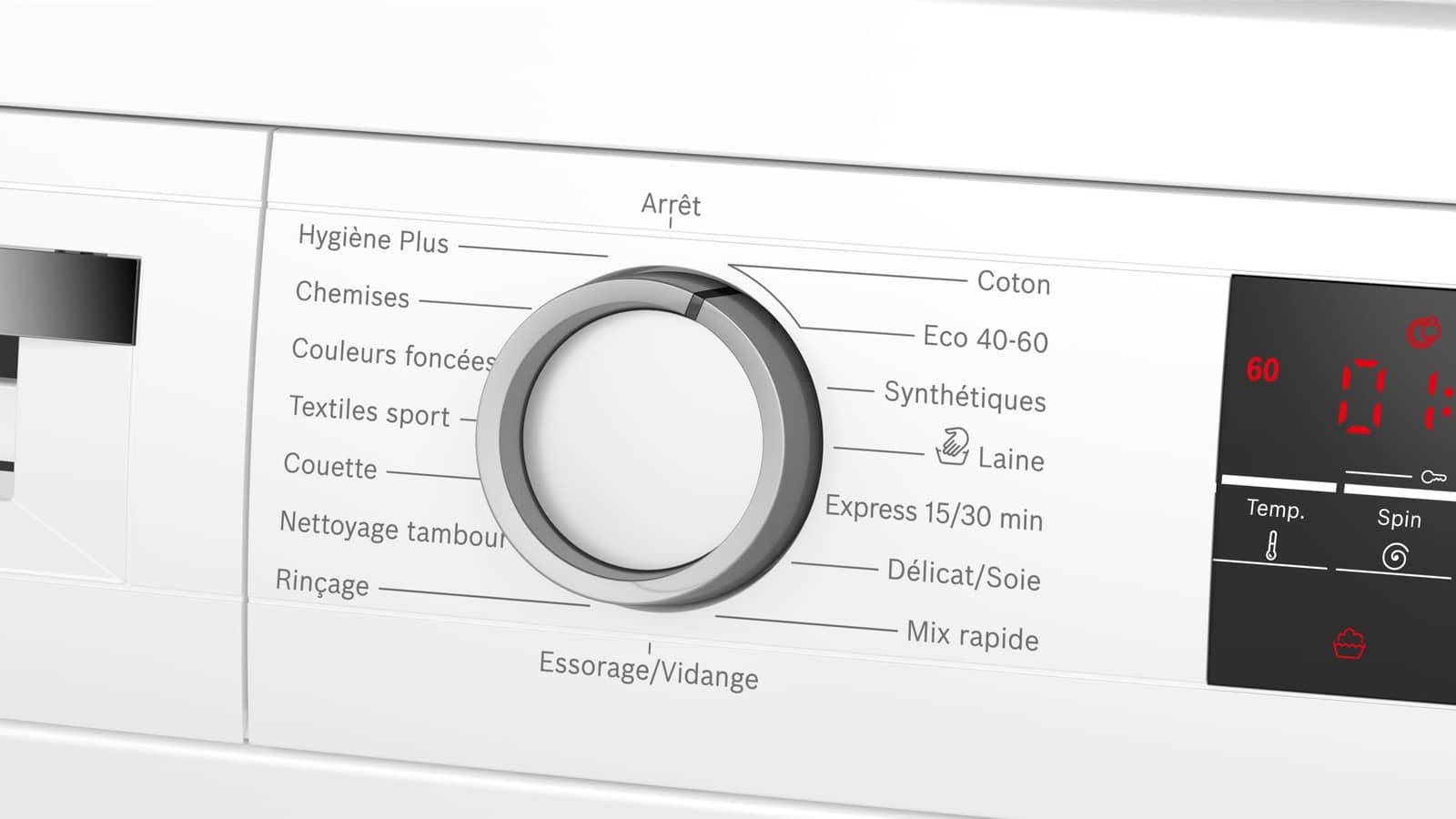 Sélecteur de programmes du lave-linge Bosch WUU28T18FR