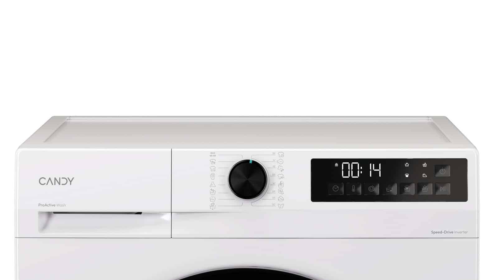 Bandeau de commandes du lave-linge Candy GD 410B8-S avec sélecteur et afficheur