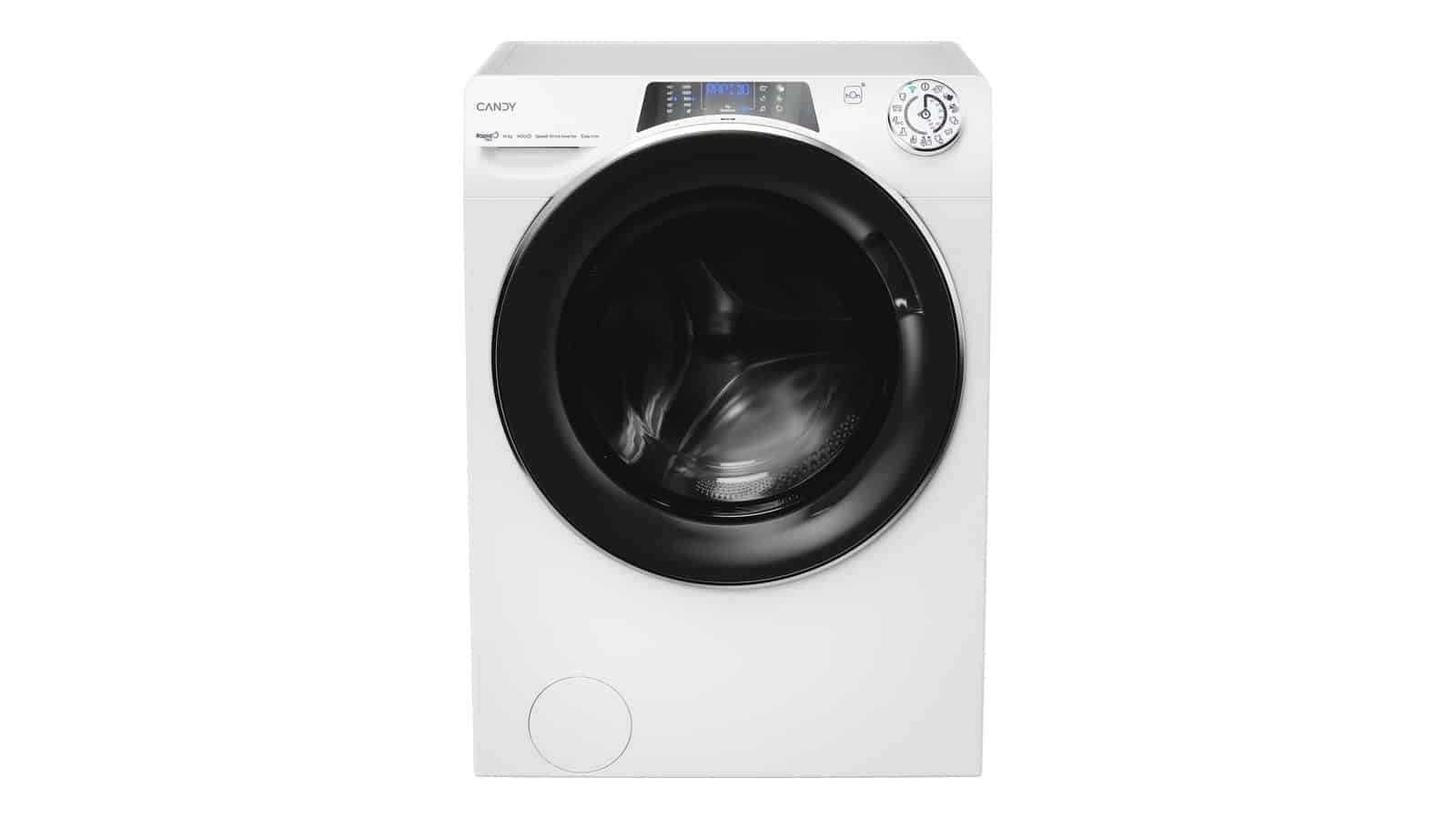Lave-linge hublot Candy RapidÓ PRO RP 4146BWMBC/1-S blanc vu de face