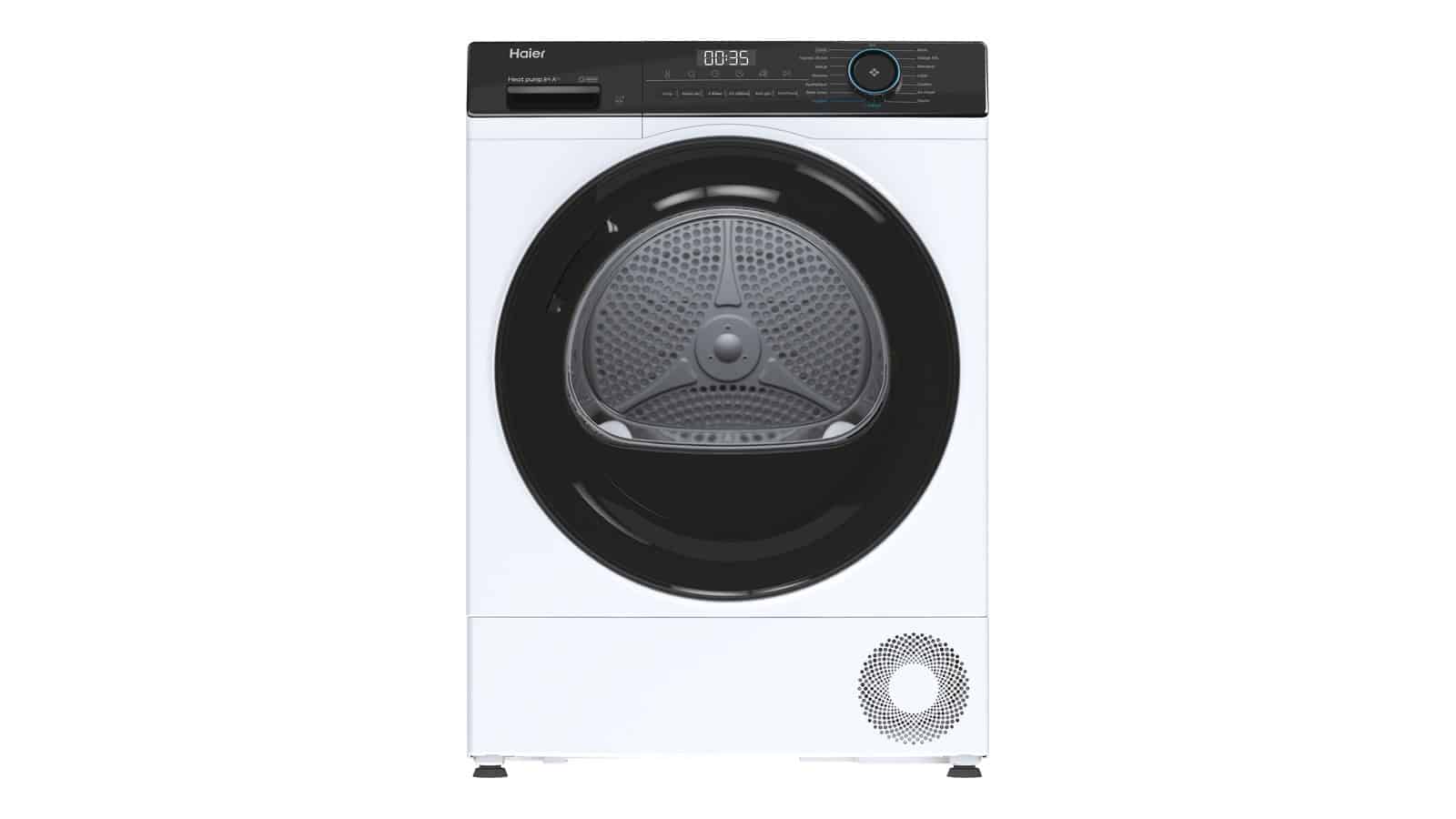 Sèche-linge pompe à chaleur Haier HD80-A2939E-FR blanc vu de face
