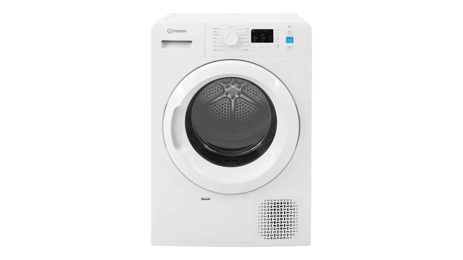 Sèche-linge pompe à chaleur Indesit YTN M10 81 FR blanc vu de face