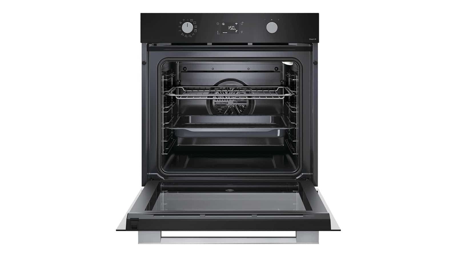 Cavité de 78 litres du four Rosières RO6 T3B3EYTB porte ouverte