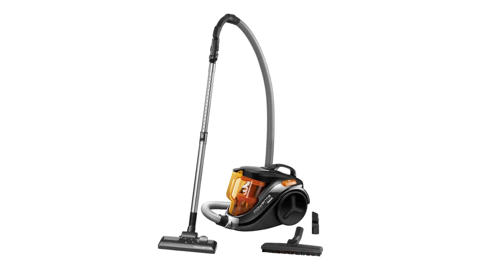 Rowenta Compact Power Cyclonic RO3753EA avec son tube, sa tête deux positions, sa brosse parquet et son suceur fente