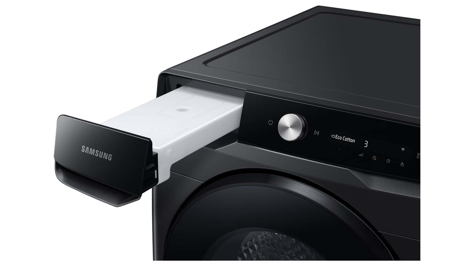 Bandeau de commandes et tiroir du réservoir d’eau du sèche-linge Samsung DV16DG8600