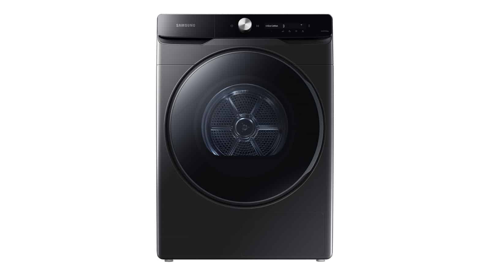 Sèche-linge pompe à chaleur hybride Samsung DV16DG8600BV noir vu de face