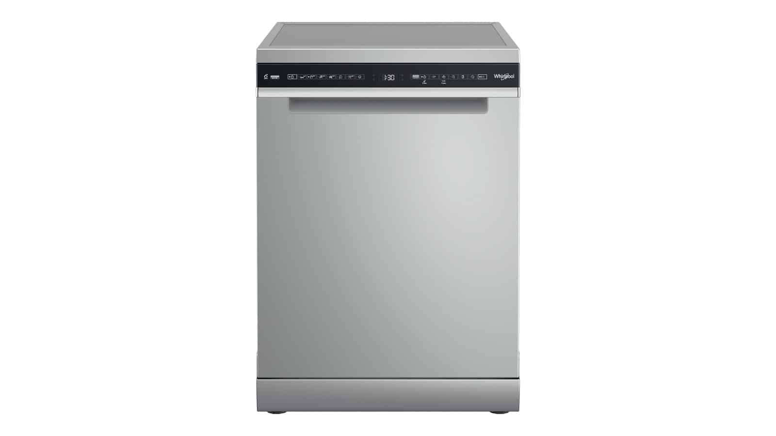 Lave-vaisselle pose libre Whirlpool W7FHS41S argent vu de face